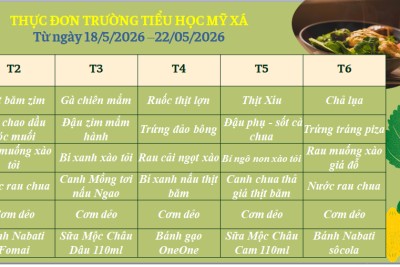 Thực đơn tuần 3/5